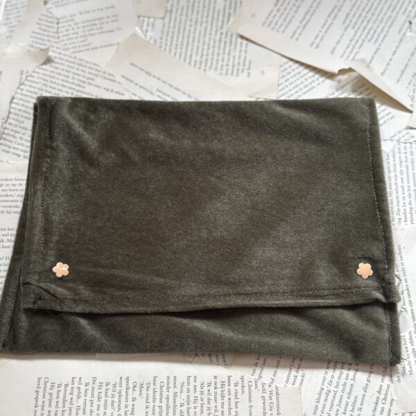 Booksleeve groen velvet
