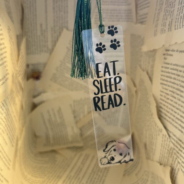 Boekenlegger Eat. Sleep. Read. Hond