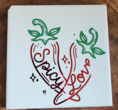 Tegeltje spicy love wit